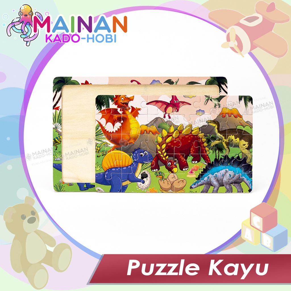 MAINAN KADO HADIAH ANAK PUZZLE KAYU KARAKTER ZOO ANIMAL