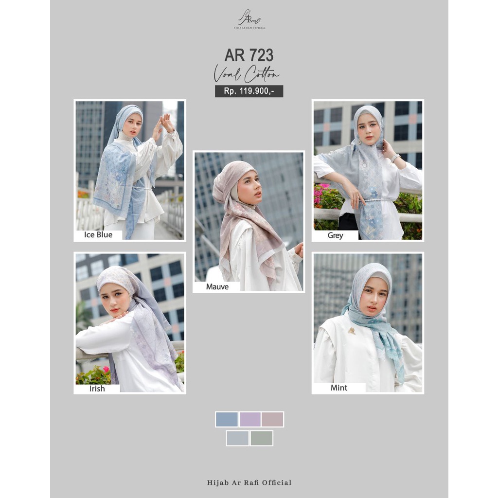 Arrafi hijab terbaru 2023 segi empat motif AR 723 Voal cotton