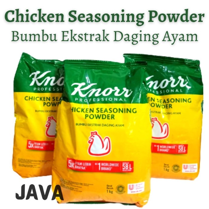 

Knorr Chicken Seasoning Powder 1 Kg - Bumbu Ekstrak Daging Ayam