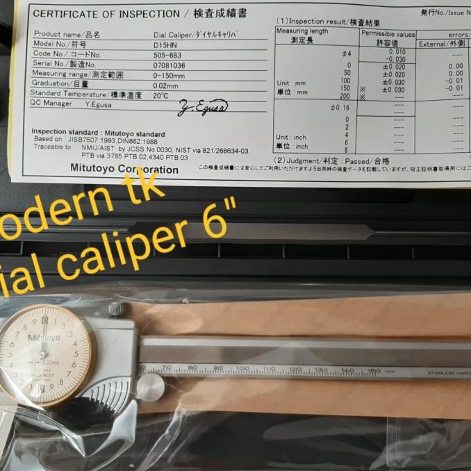 sigmat dial / dial caliper 6 inch 505-683 Mitutoyo