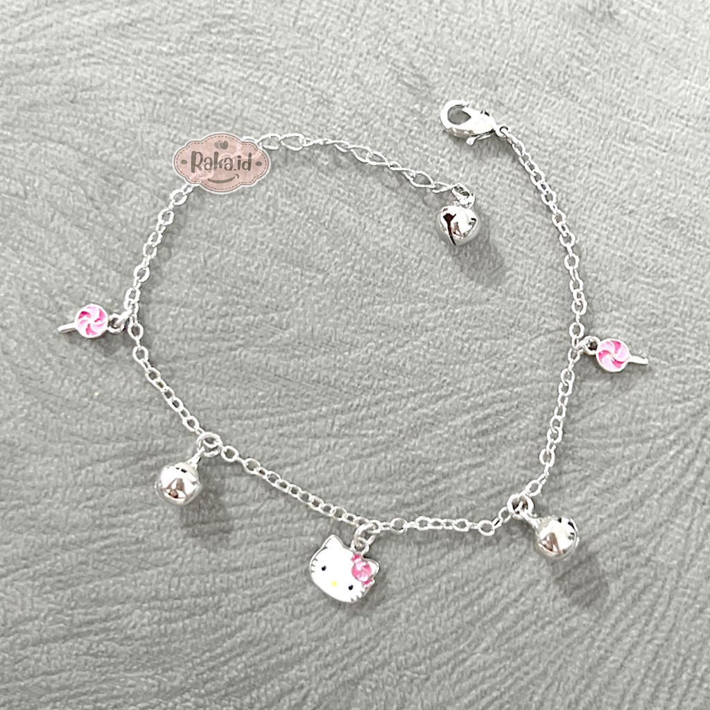 Gelang Anak Perempuan Gelang Tangan Anak Rantai Motif Kitty Pita Bunga Lolipop Perhiasan Anak 1224