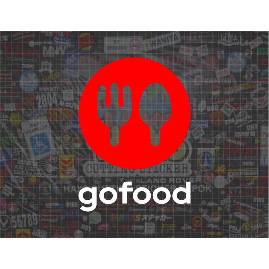 Cutting Sticker Gofood Ukuran 20 cm untuk motor mobil