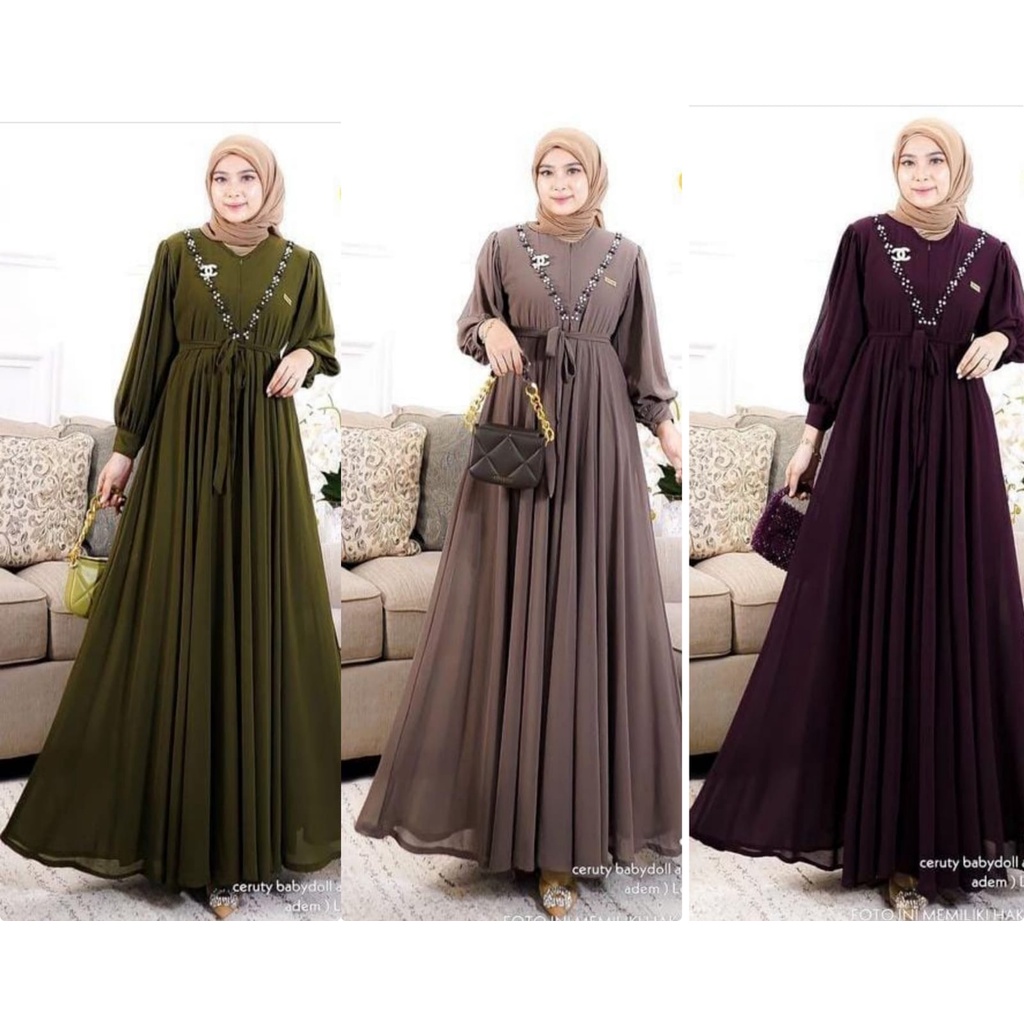 ANSHORI dress- gamis ceruty- gamis payet- gamis bridesmaid ANSORI- gamis daily ld 110