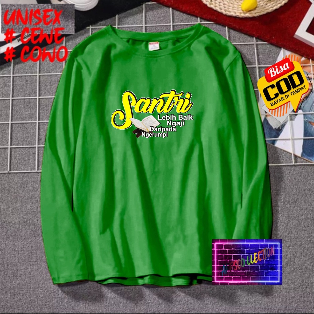 Cod Gratis Ongkir/Kaos DTF SANTRI LEBIH BAIK/Kaos Santri SantriwatiKaos Pria Pesantren/Kaos Murah/Pakaian Pria  Pakaian Wanita Islam Dakwahl/Best Seller