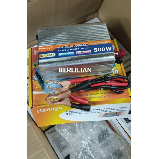 Inverter 500wat merek Hanaya input dc 12v output ac 220v + usb 5v