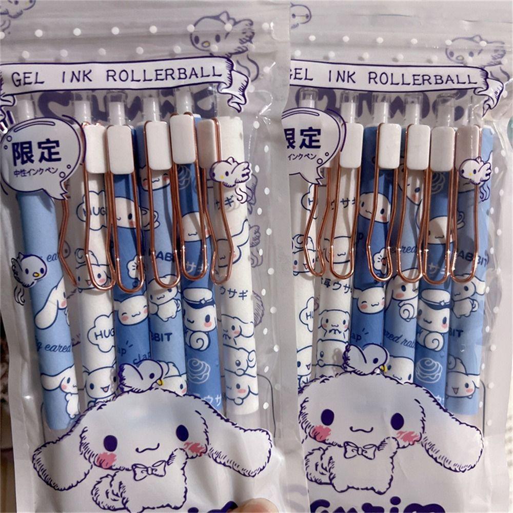 Agustina Gel Pen Aksesoris Kantor Perlengkapan Sekolah Tanda Tangan Pena Anjing Bertelinga Besar Cinnamoroll Warna Tinggi Pena Netral