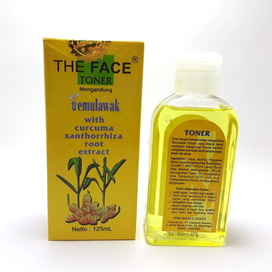 Temulawak toner THE FACE original holo emas netto 125ml atasi jerawat