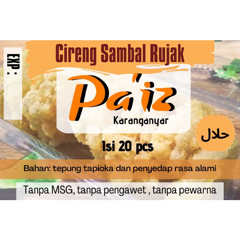 

Cireng Frozen Sambal Rujak Non MSG