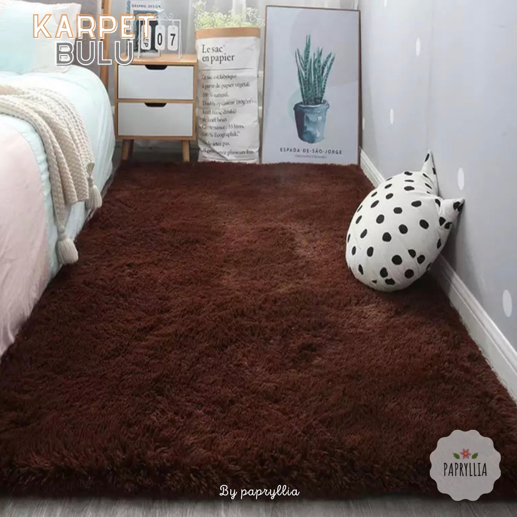 Krucils Karpet Bulu Rasfur Karpet Lantai Kasur Bulu ukuran 200x150cm + Busa Tebal