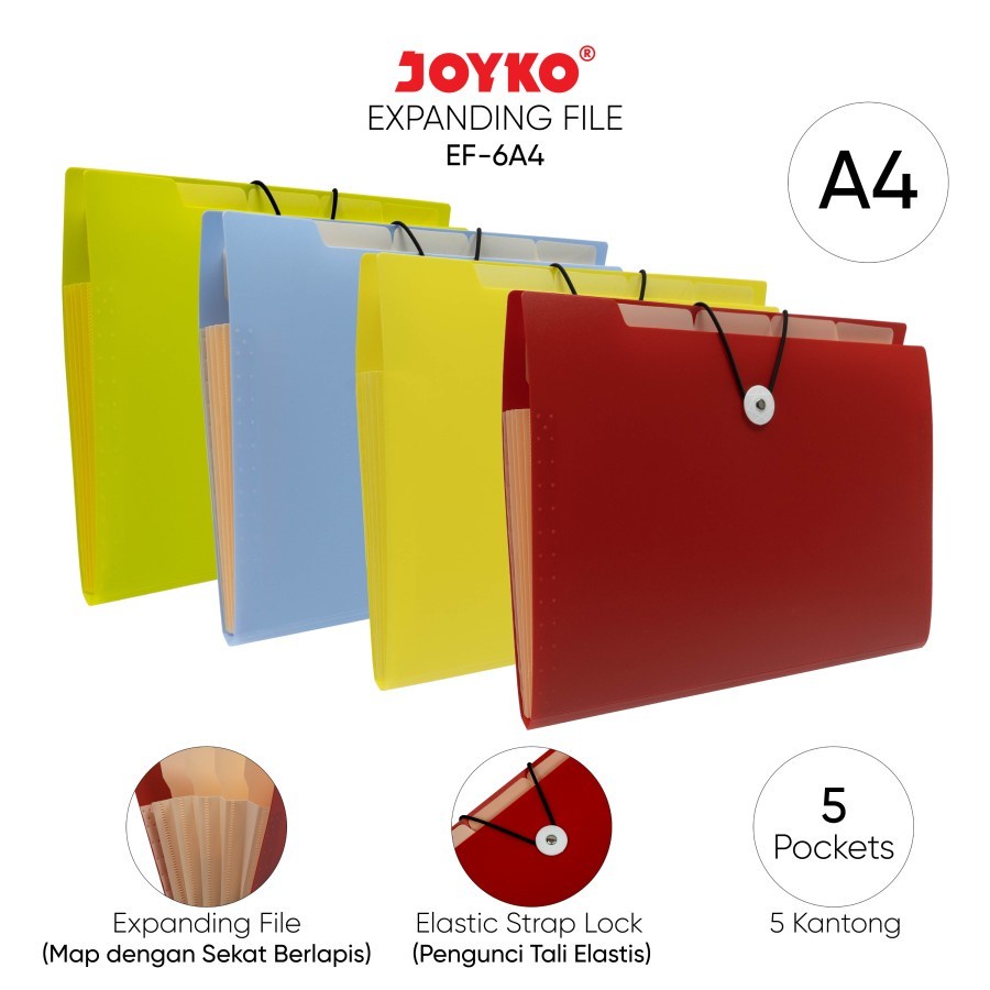 

Expanding File Map Harmonika Joyko EF-6A4 A4 5 Pockets