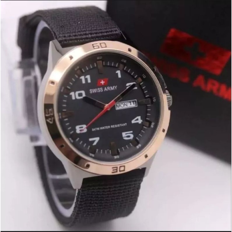 TERBARU JAM TANGAN PRIA FITUR TANGGAL HARI AKTIF SWIS*S-TIME ARMY