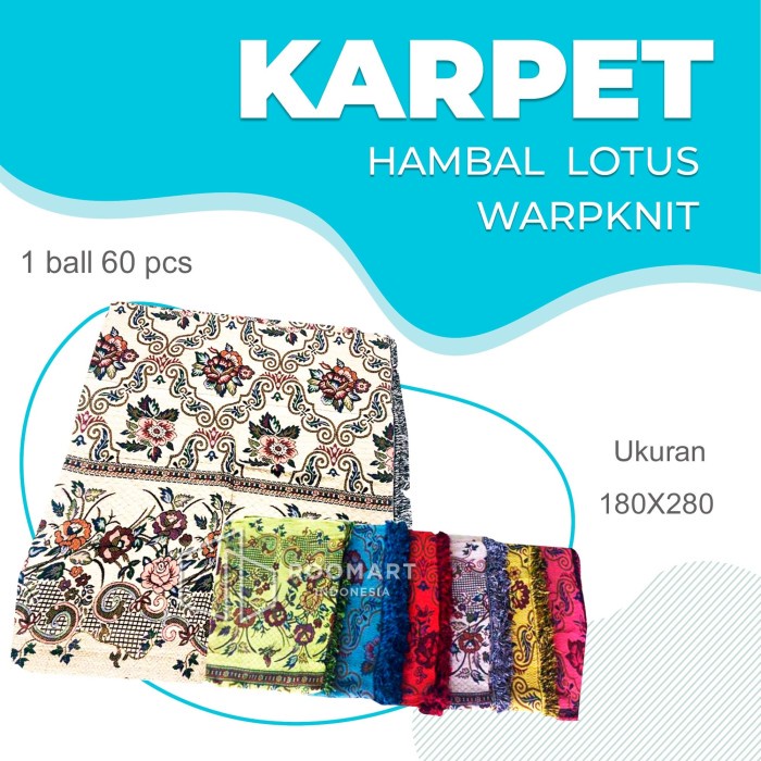 Gah Karpet Rajut / Karpet Hambal Lotus Warpknit - Ukuran 180X280