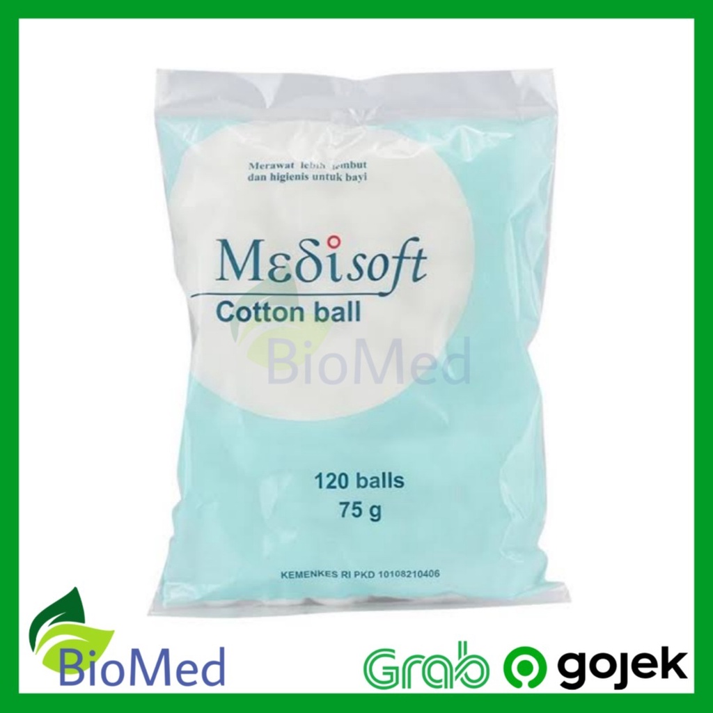 Medisoft Cotton Ball 75 gram isi 120 Balls untuk Anak dan Bayi Hygienis Lembut