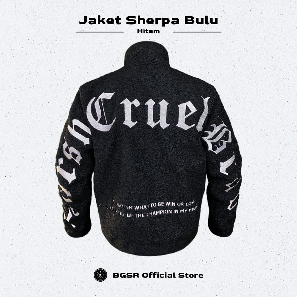 Jaket Sherva Bulu BGSR ZX-1990 Jacket Sherpa Pria Wanita Tebal