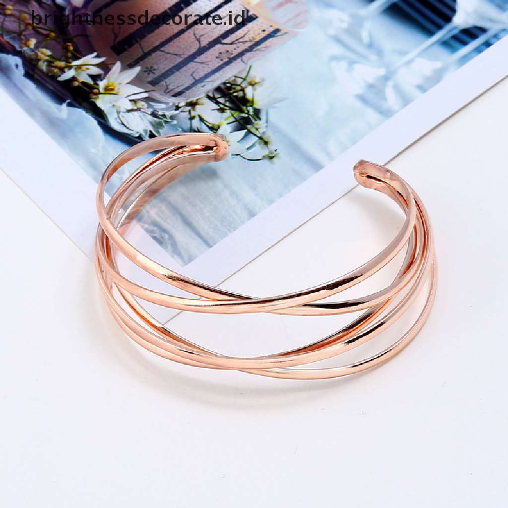 [Birth] Grosir Gelang Vintage Punk Multilayer Geometri Hollow Open Cuff Bangle [ID]