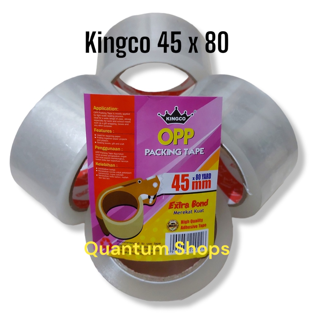 

KINGCO Lakban Bening Besar 2 inch Transparan 45mm x 80 Yard