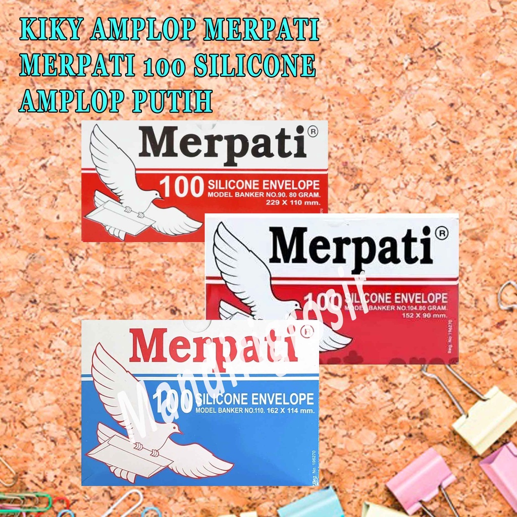 Merpati 100 Silicone Envelope * Kiky Amplop Merpati * Amplop Putih * 100pcs