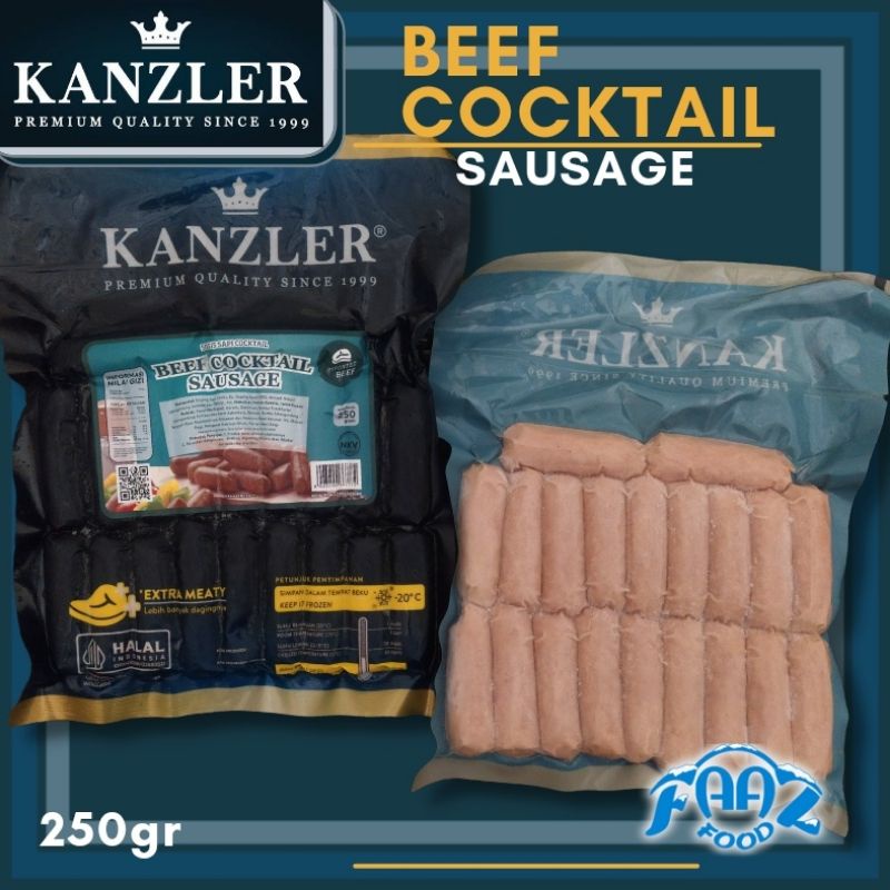 

Sosis Sapi Cocktail Kanzler 250gr (Beef Cocktail Sausage, Sosis Mini)