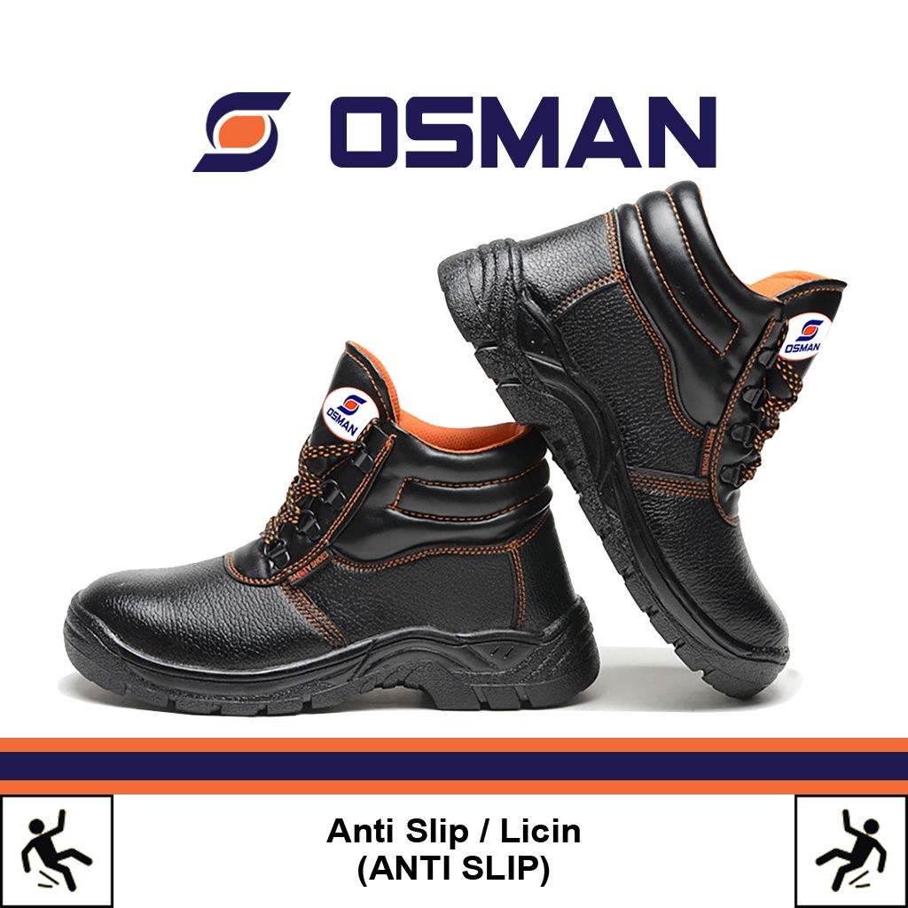 OSMAN Sepatu Safety Shoes Mid Cut Sepatu Safety Ujung Besi Tipe OS-903