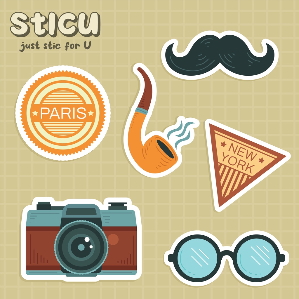 

VINTAGE SERIES STICKER PACK - STIKER HELM CASE HP LAPTOP TUMBLER MOTOR