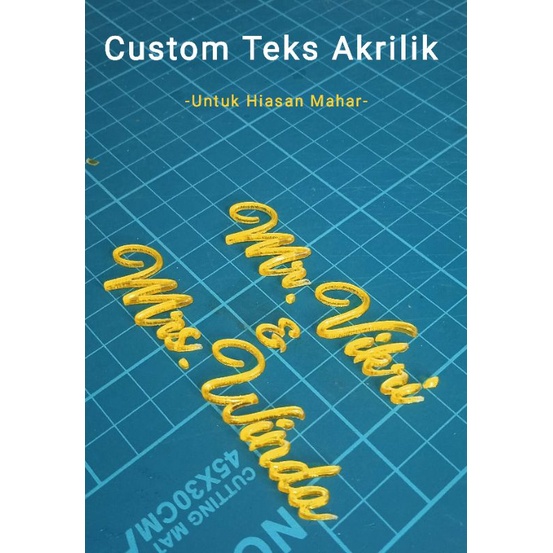 Huruf Timbul Akrilik Untuk Dekorasi Mahar / Cutting Huruf / Nama Mahar / Custom Nama Akrilik