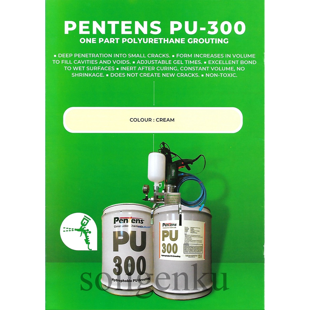 Waterproofing injeksi PENTENS PU 300.polyurethane 1komponen.