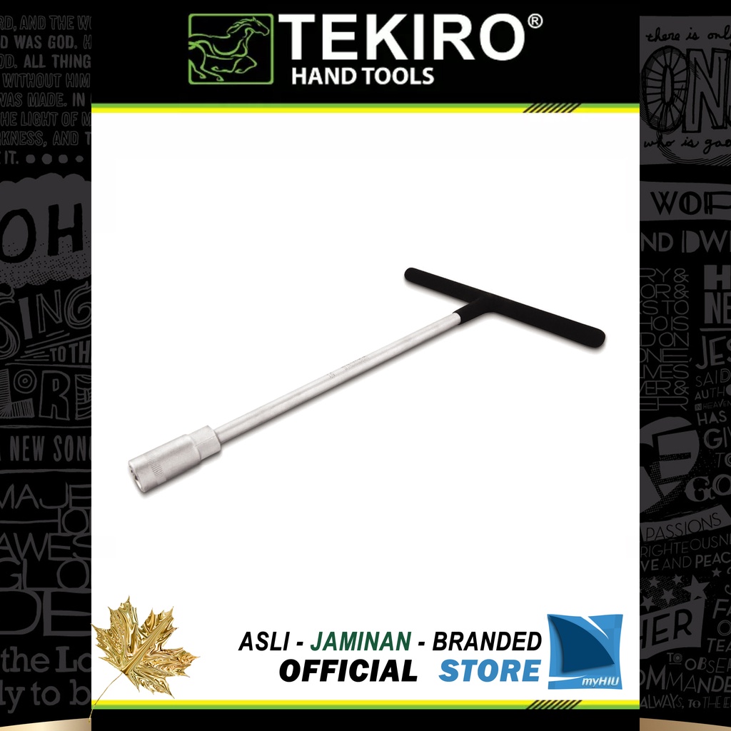 Kunci Sock T Gagang Karet ukuran 8 ~ 14 mm / Rubberized Grip T-Type Wrench Spanner TEKIRO