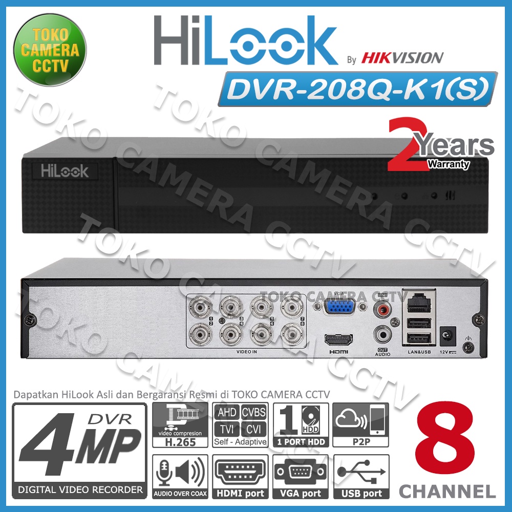 DVR HILOOK 8 CHANNEL 208Q M1