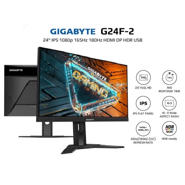 Gigabyte G24F 2 180Hz Gaming SS IPS FHD 1ms HDMI DP USB3.2 G24F2 NAMPOLLL