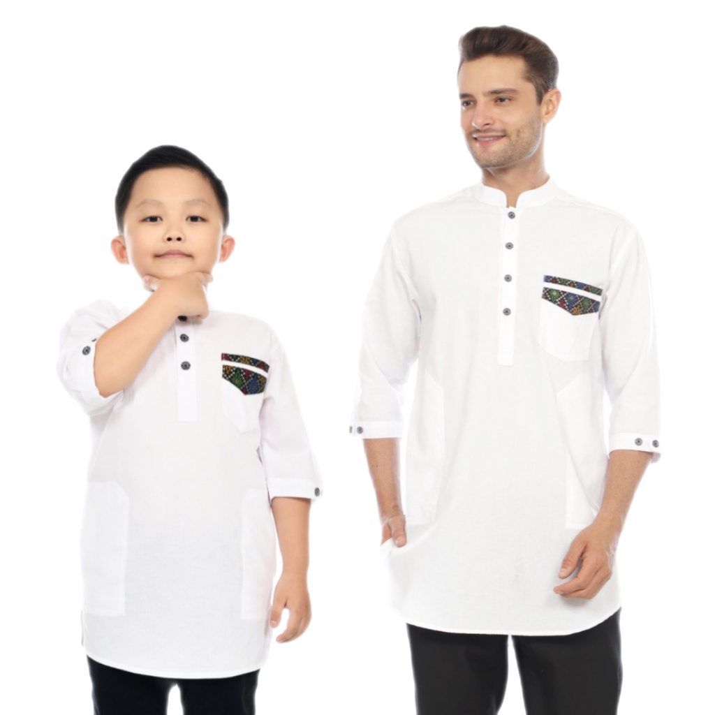 Baju Koko Couple Ayah dan Anak Model Kurta Batik Size M L XL XXL XXXL