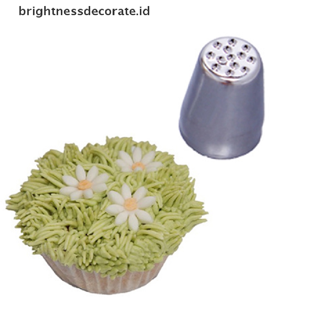 [Birth] Mode Baru Rumput Rambut Icing Piping Nozzle Kue Cupcake Decorag Tip Tools [ID]