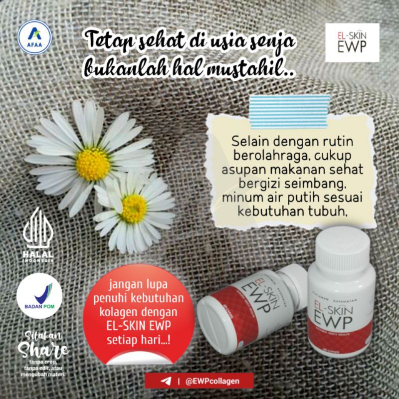 ELSKIN EWP original suplemen kolagen pemutih, anti aging pria dan wanita