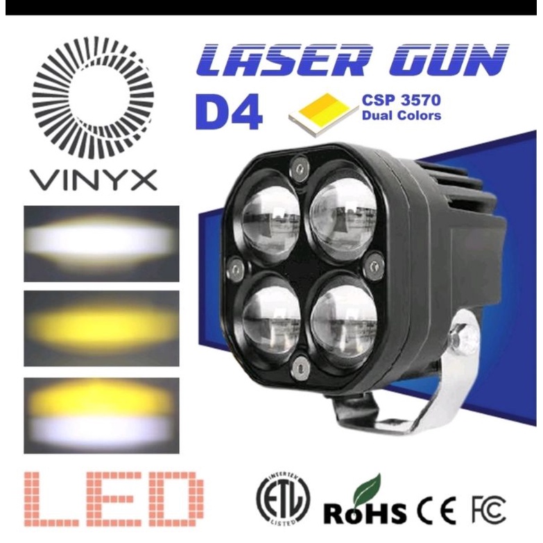 lampu tembak sorot laser gun LED VINYX D4 motor mobil 40watt