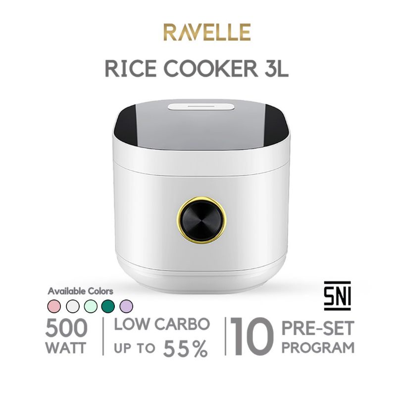 Rice Cooker Low Carbo ravelle digital 3L 1.2L Nasi Rendah Gula