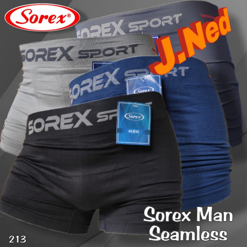 J213T - CELANA DALAM PRIA BOXER SOREX SIZE M - XXL HARGA 3 PCS