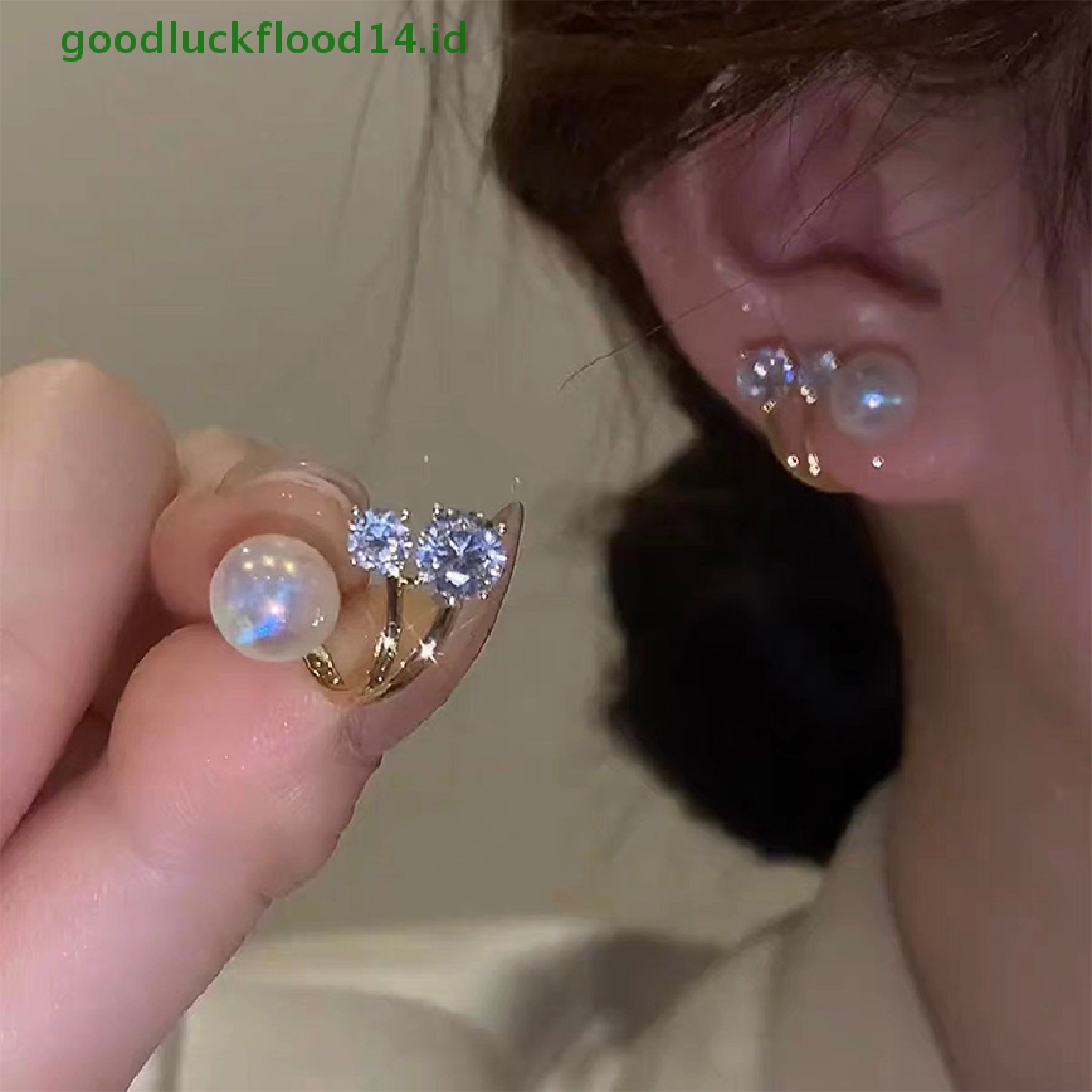 [GOOGFOUR] 1pasang Anting Untuk Wanita Anting Mutiara Perhiasan Wanita Dual Purpose Earrings Girl's Birthday Christmas New Year Gift [TOP]