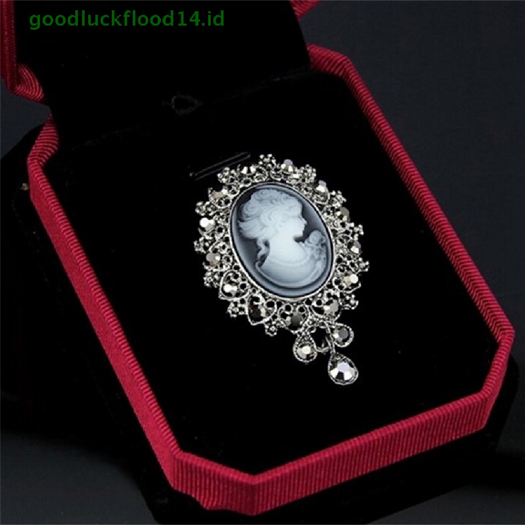 [GOOGFOUR] Hot Vintage Cameo Victorian Style crystal Pesta Pernikahan Wanita Liontin Bros Pin [TOP]