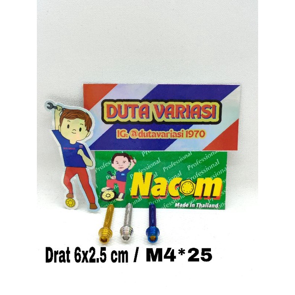 NACOM DV BAUT KERUCUT DRAT 6*2.5 CM  (M4*25)