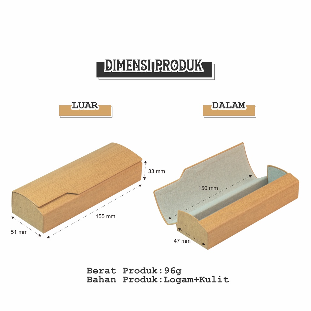 La Chapella - Box Tempat Kacamata Hardcase/Kotak kacamata lucu/Hardcase kacamata Terbaru/Motif Diagonal box kacamata premium/Anti Bentur, Anti Debu Material Serat Kayu H003