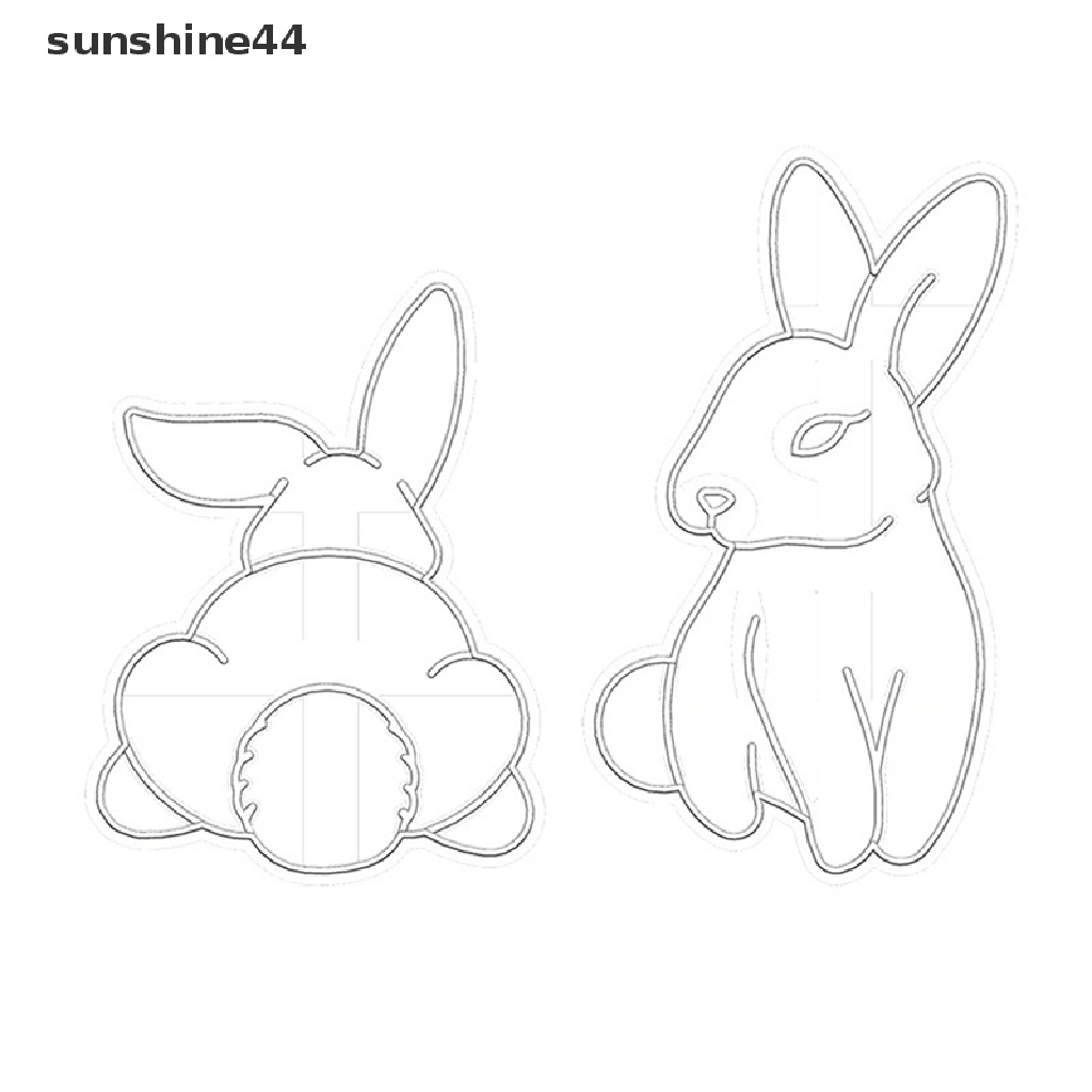 Sunshine1/2pcs Cute Bunny Cookie Cutters DIY Biskuit Cetakan Dapur Baking Aksesoris.