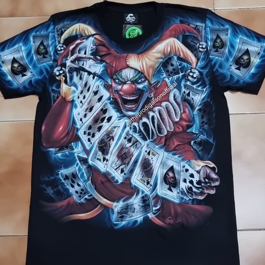 Kaos Rock Chang Caballo Import M, L & XL Joker 7 Full HD Glow in The Dark