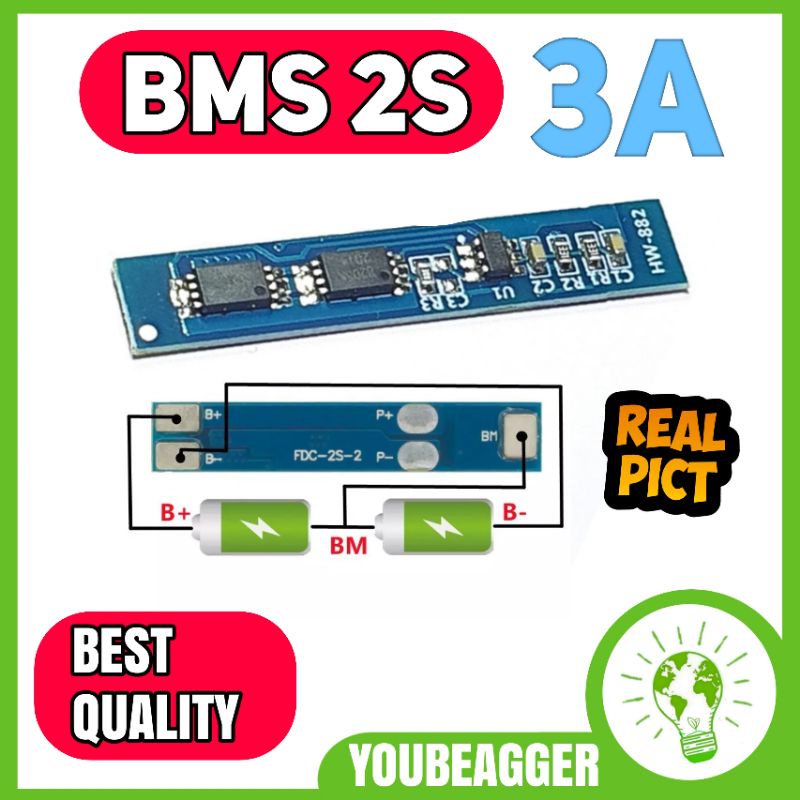 Bms 2s 3A Charger baterai 7.4v -8.4v 18650 dan baterai lithium