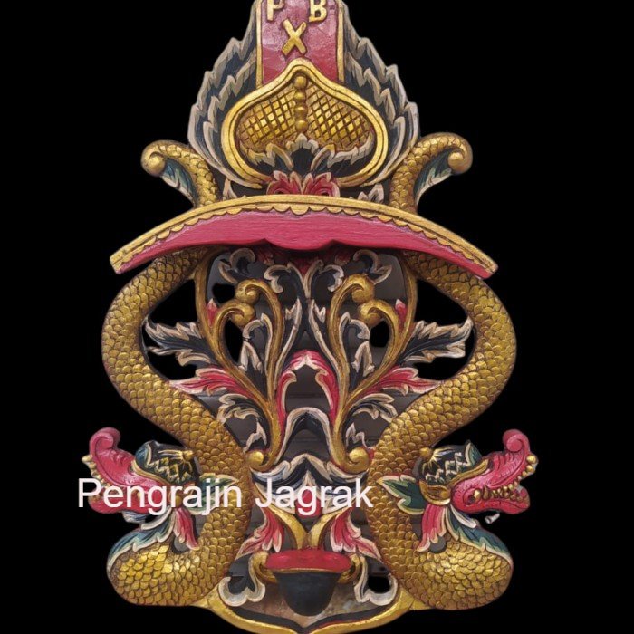 Blawong Tempat Keris Isi 3 Ukir Naga Dan Logo PB X PJ7878