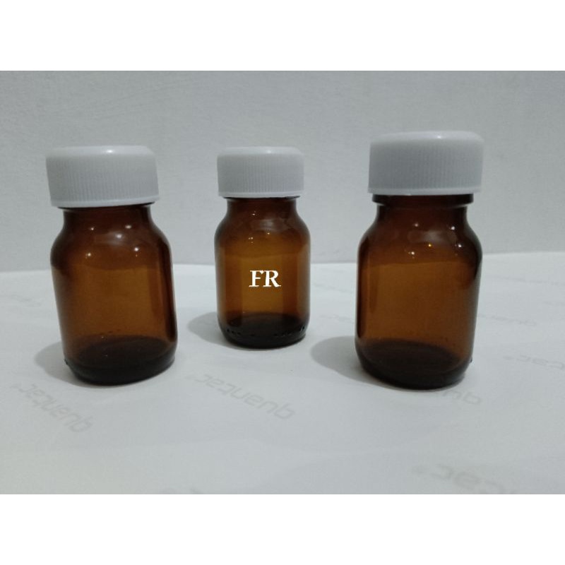 Botol kaca coklat 30ml botol amber 30ml botol kapsul tutup plastik