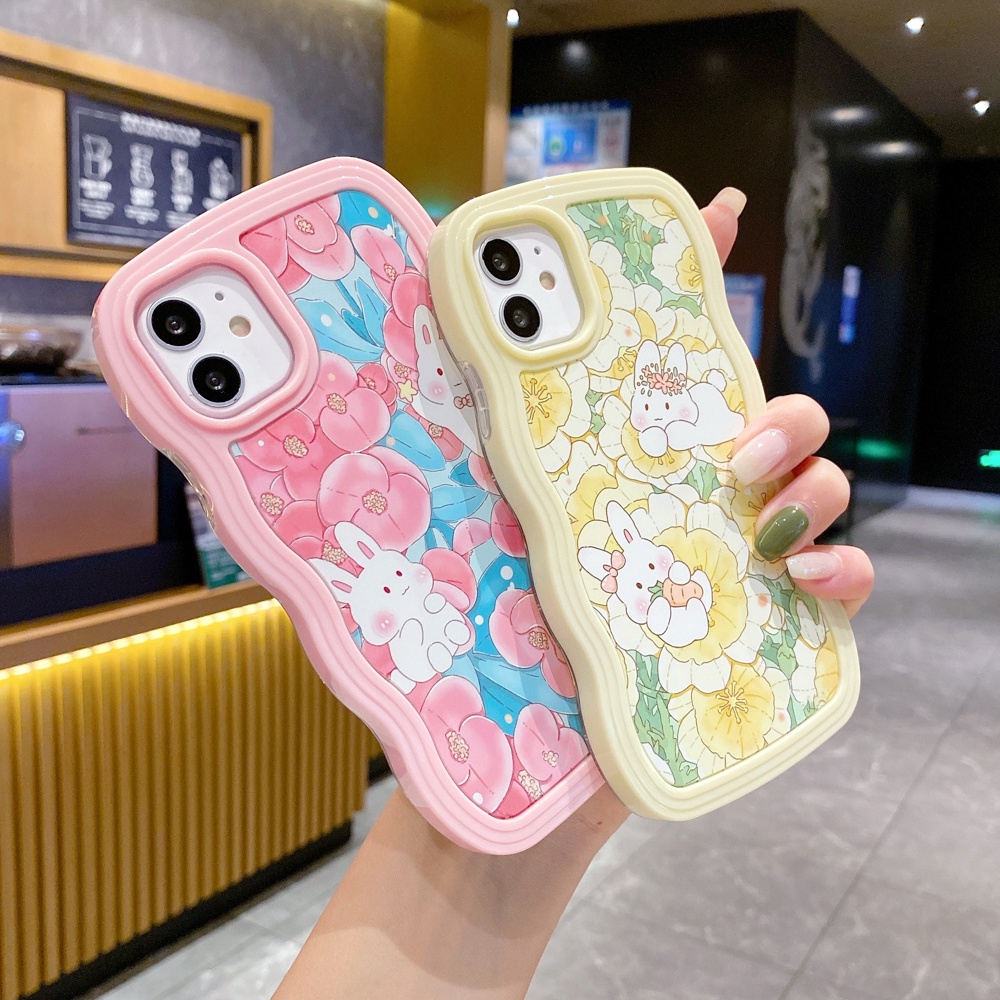 IPHONE Casing Bunga Kompatibel Untuk Iphone11 12 13 14 Pro Max Bunga Dicat Penutup Belakang XR X XS Max7 8 Plus Se2020 2022 Casing Bening