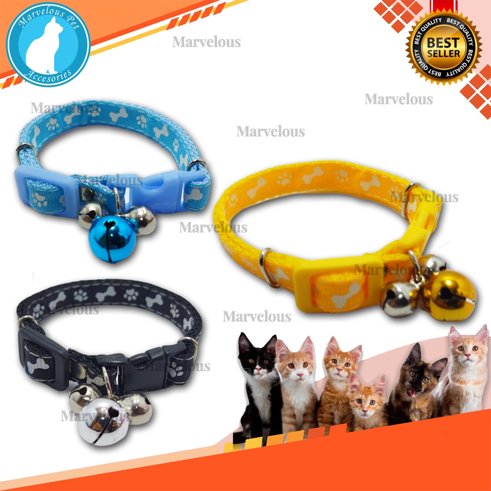 Kalung Kucing Lonceng Besar Motif Tulang Premium ( Lonceng 14mm isi 3 pcs )