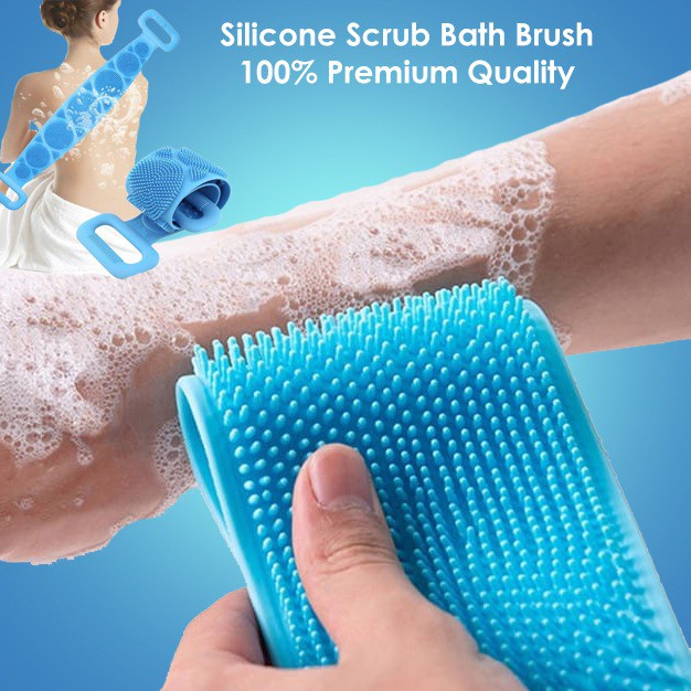 (SerbaSerbi)Silicone Scrubber Bath Towel Pembersih Punggung /Alat Gosokan Punggung Mandi 2 Sisi Sikat Punggung Pengangkat Daki Multifungsi