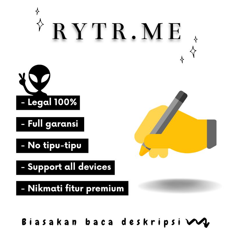 Rytr Premium Private 1, 2, dan 3 Bulan Bergaransi