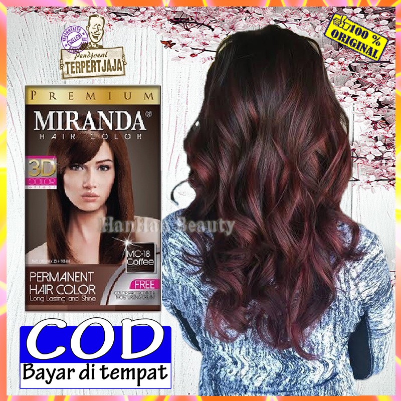 Miranda Hair Color MC-18 Coffee Pewarna Rambut Permanen Aman Original Pewarna Rambut Cerah Cat Rambu