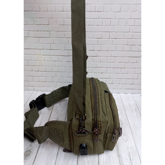 TAS SLEMPANG DAN PINGGANG KANVAS POLO HUMMER